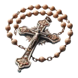 a rosary with a cross on it