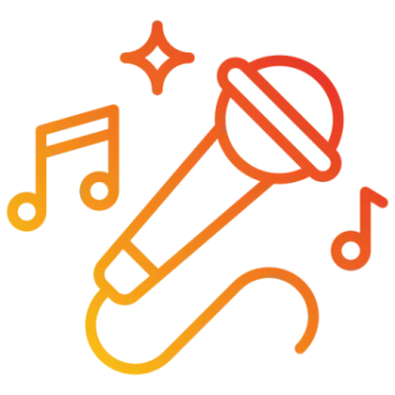 a microphone with music notes on it