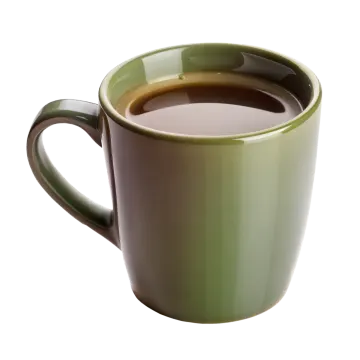 a cup of coffee on a white background