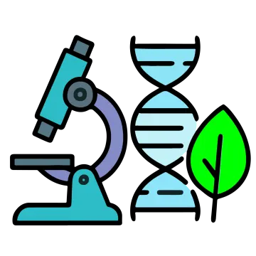 an image of a microscope and a plant