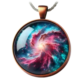 An image of a nebula glass pendant