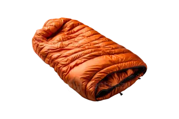 a sleeping bag on a white background