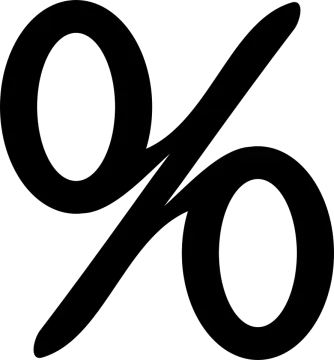 a black and white percentage symbol