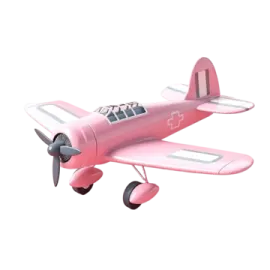 a small pink plane on a white background