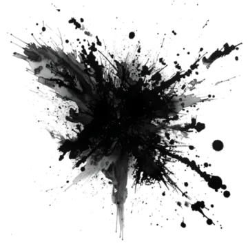 a black ink sp on a white background