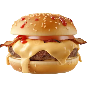 a hamburger with bacon and cheese on it
