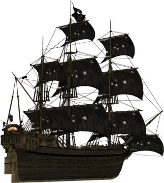 a pirate ship on a white background
