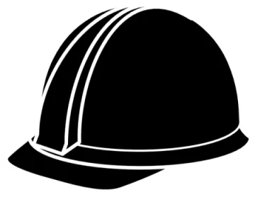 a black and white hard hat