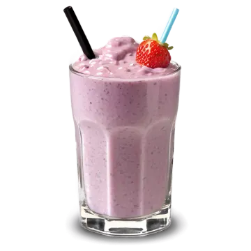 a glass filled with fruit and a straw