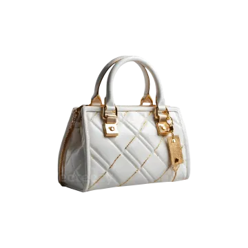 a white and gold handbag