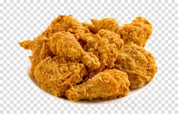 a plate of fried chicken on a white background