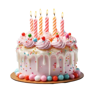 a birthday cake with candles on top