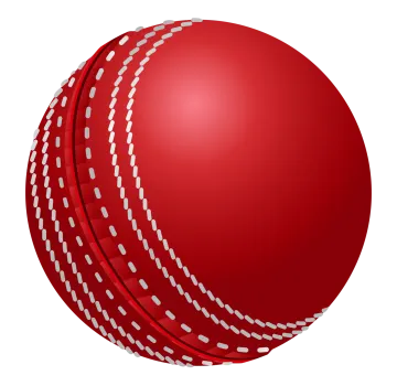 a red cricket ball on a white background