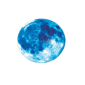 a blue moon on a white background