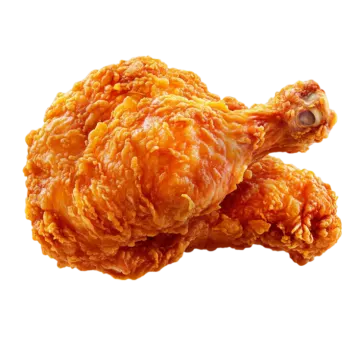 a fried chicken on a white background