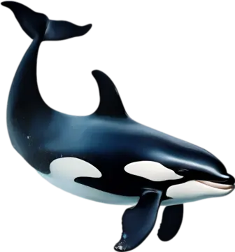 a black and white whale swimming in the ocean