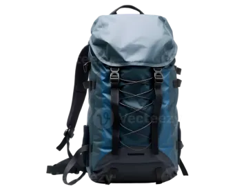 a blue backpack on a white background