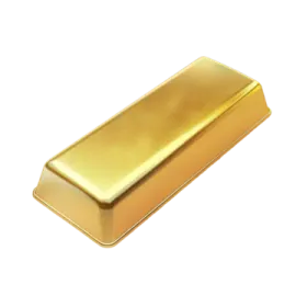 a gold bar on white background
