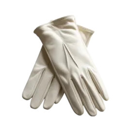 a pair of white gloves on a white background