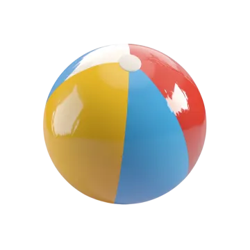 a colorful beach ball on a white background