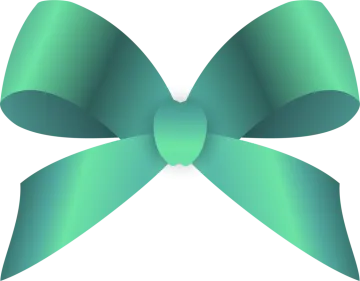 a green bow on a white background