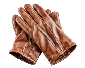 a pair of brown leather gloves