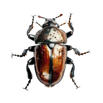 a beetle on a white background