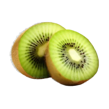 two kiwis cut in half on a white background