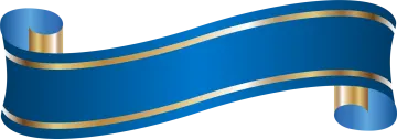 a blue and gold flag on a white background