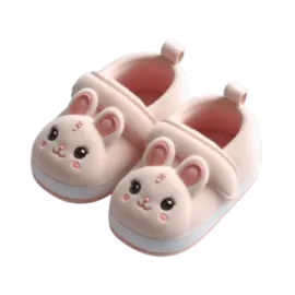 a pair of pink slippers with ears on them