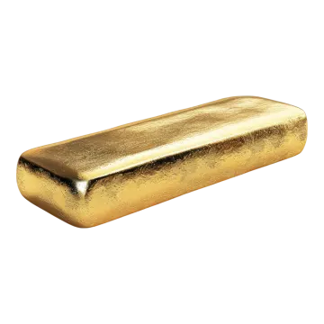 a gold bar on white background