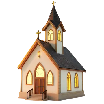 a small church on a white background