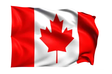 a canadian flag waving in the wind
