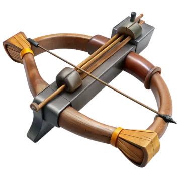 a wooden bow with two arrows on it