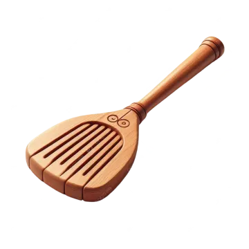 a wooden spat with a handle on it