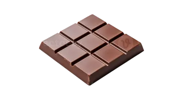 a chocolate bar on a white background