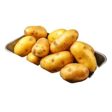 a tray of potatoes on a white background