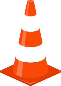 a traffic cone on a white background