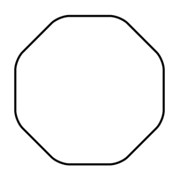 a hexagon with a white background