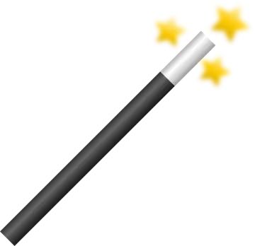 a black and white pencil with stars around it