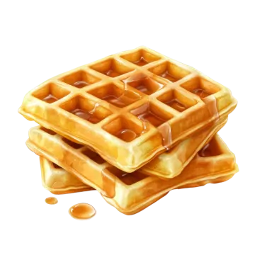 a stack of was with syrup on top
