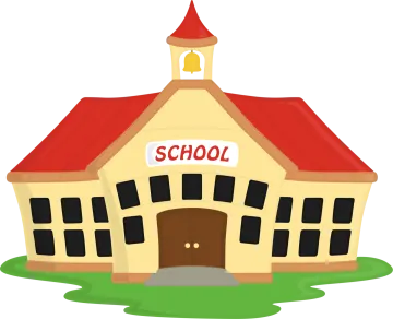 a school building with the word school on it