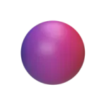 a purple ball on a white background