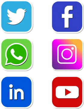 a set of social icons