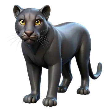 a black panther standing on a white background