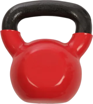 a red kettle on a white background