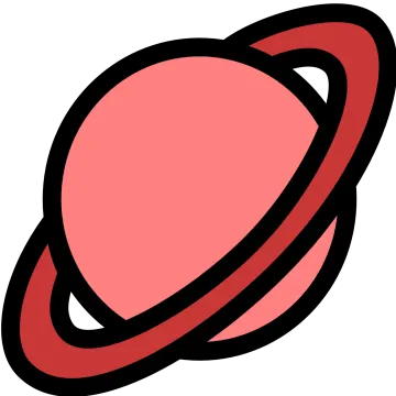 a red planet with two rings around it