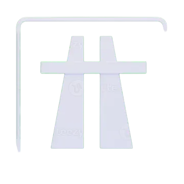 a green road sign with a white cross on it