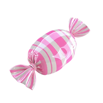 a pink and white striped bow on a white background