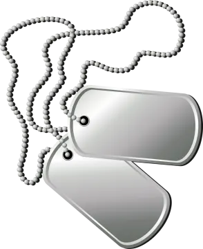 a dog tag with a chain attached to it